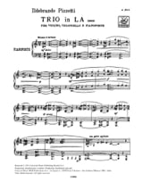 Trio In la Per Vl, Vc Piano - Ildebrando Pizzetti - Partition